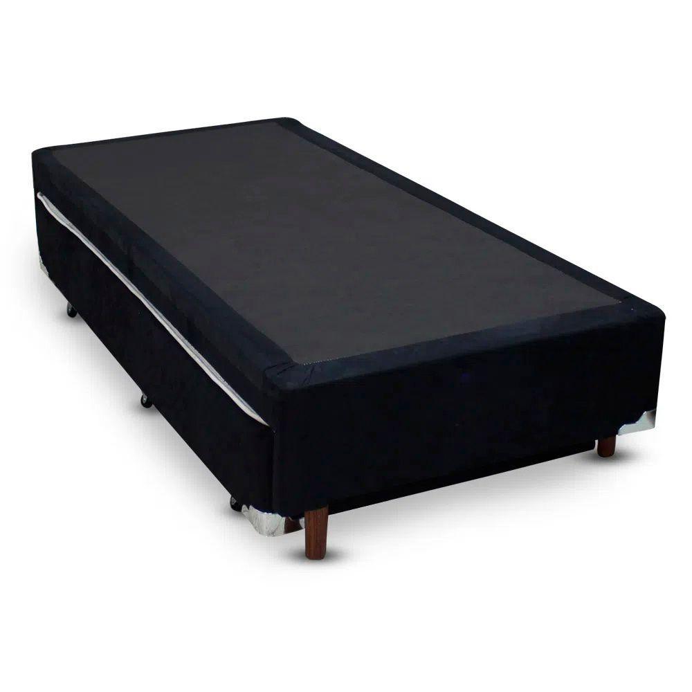 Miniatura Cama Box Bicama Auxiliar Solteiro Suede Espuma 8cm 88x188x40 Preto