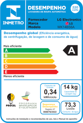 Lavadora e Secadora LG WK14BS6 WashTower 14kg TurboWash 360° AI ThinQ Black Inox