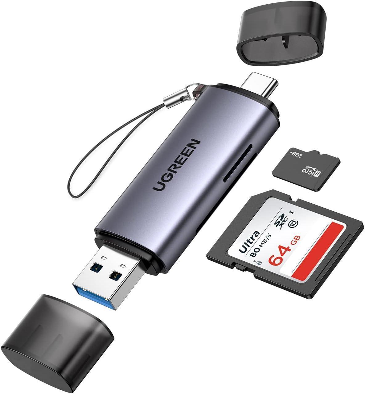 Miniatura Leitor De Cartão Memória Ugreen Usb 3.0 5 Gbps Micro Sd Tf