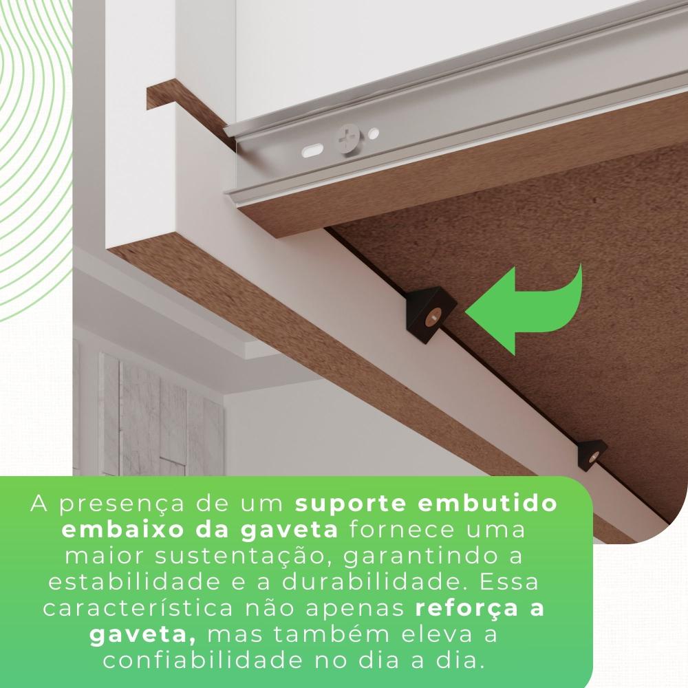 Guarda Roupa Solteiro 2 Portas 2 Gavetas Costa Rica Sallêto Móveis Branco