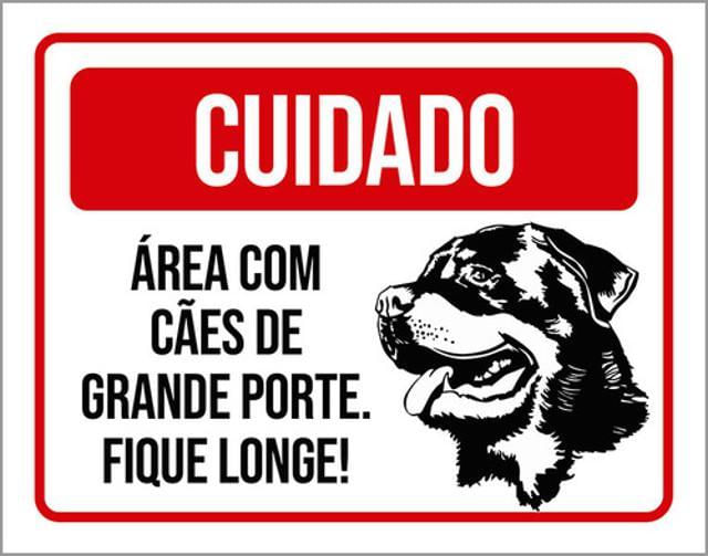 Miniatura Kit 10 Placa Área Cães Gran Porte Fi Longe 36X46