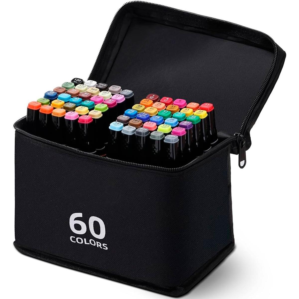 Miniatura Kit Canetas Coloridas 60 Unidades Desenho Profissional