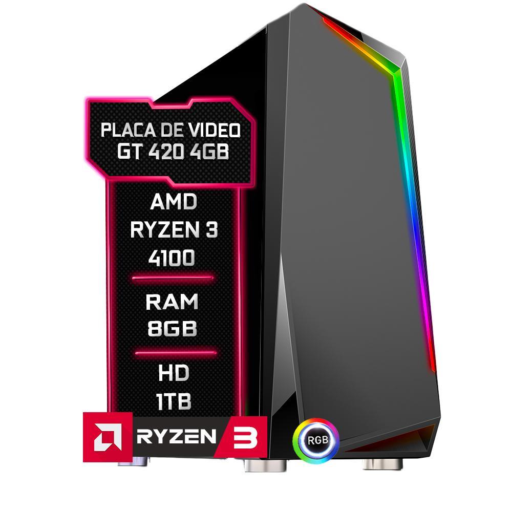 Miniatura Pc Gamer Amd Ryzen 3 4100 8Gb Gt 420 4Gb Hd 1Tb 500W