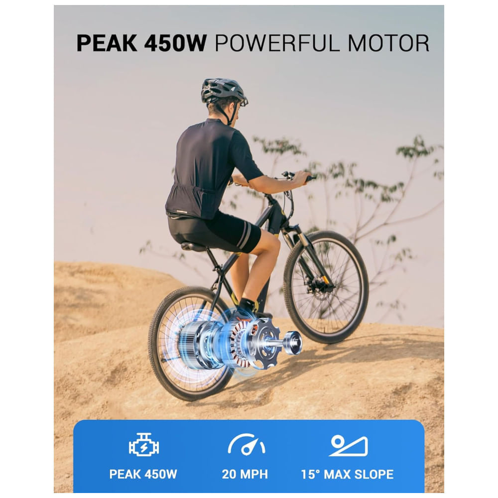 Miniatura Bicicleta Elétrica para Adultos, Bateria Removível Embutida Invisível de 36V, Motor sem Escovas de 350W Pico 450W, Bicicleta Elétrica de Montanha com