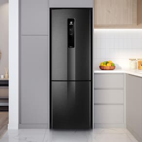 Miniatura Geladeira Electrolux IB6B Inverter 400L Frost Free Bivolt Black Inox