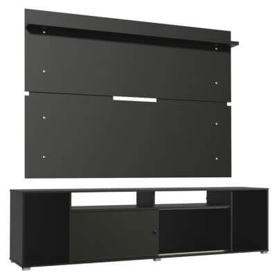 Miniatura Rack Madesa Cancun e Painel para TV até 65 Polegadas - Preto Cor:Preto