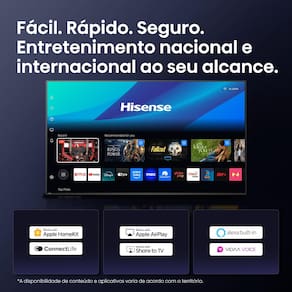 Miniatura Smart TV 43” 4K Hisense 43Q6QV QLED HDR10 Dolby Atmos Vidaa U9 Preto