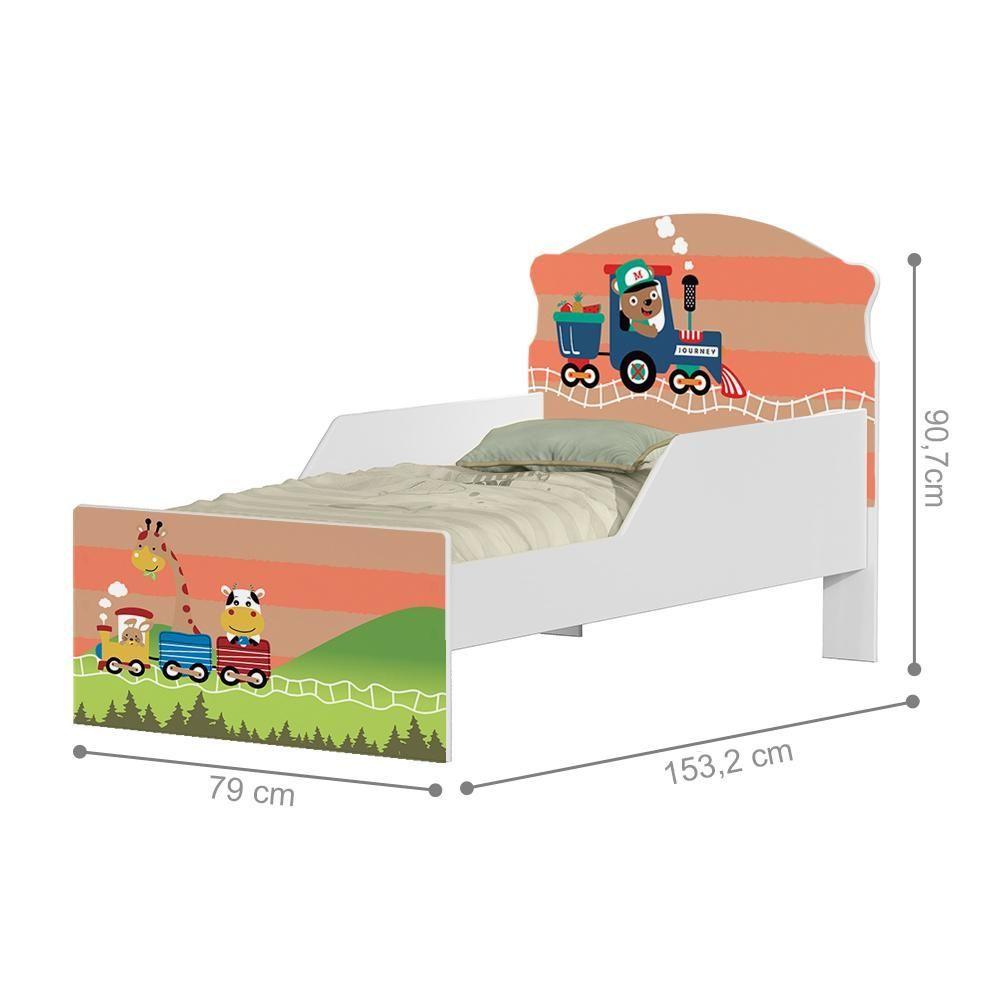 Miniatura Cama Infantil Trem Dos Bichinhos Com Colchão