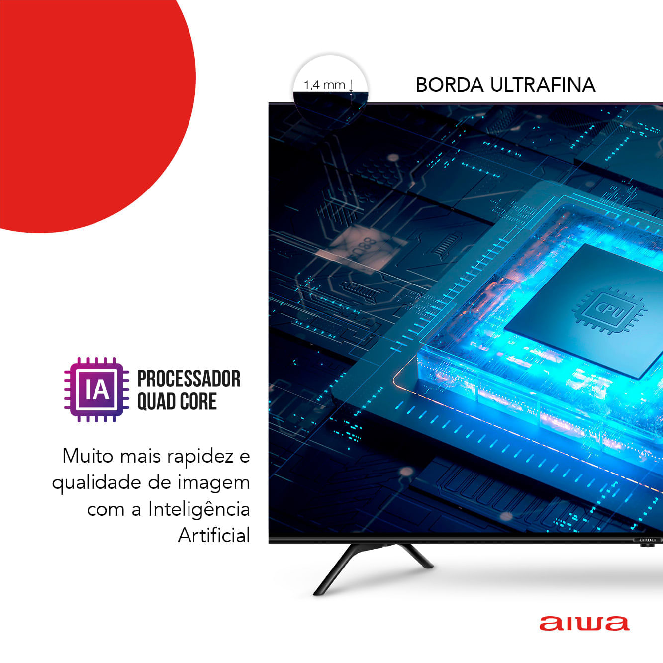 Smart TV Aiwa 55” Android, 4K, Borda Ultrafina, Dolby Vision & Atmos - AWS-TV-55-BL-01-A BIV