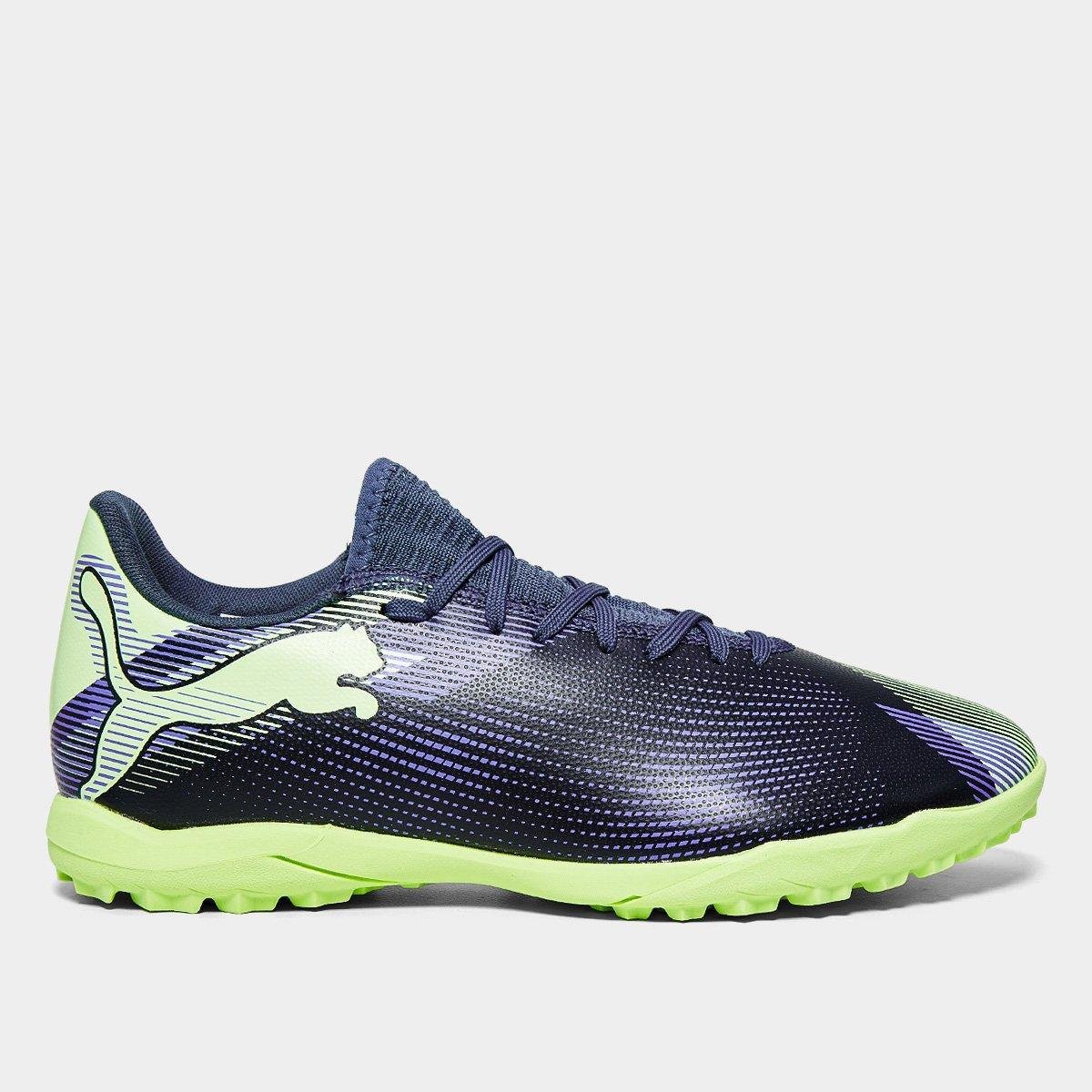 Miniatura Chuteira Society Puma Future 7 Play Unissex Verde+Cinza - 37