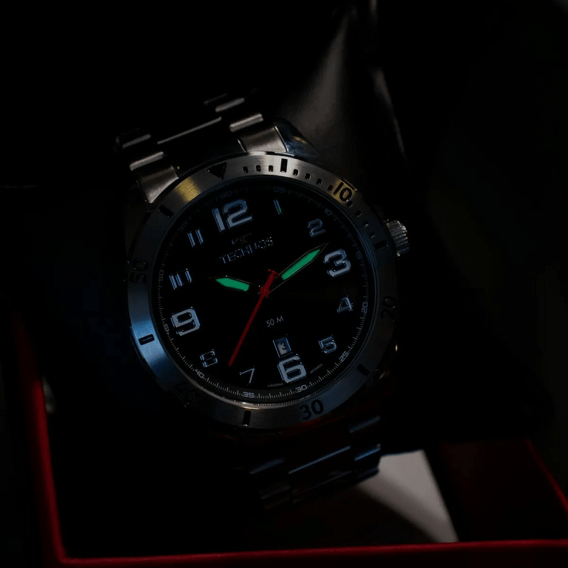 Miniatura Relógio Masculino Technos Prata Prova D'água 50 metros 2115MYK1P