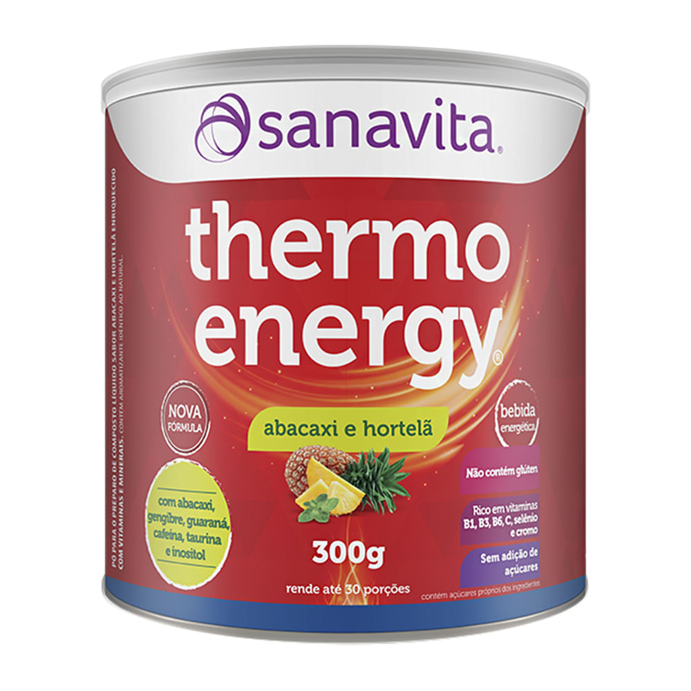 Miniatura Thermo Energy Sanavita Sabor Abacaxi e Hortelã com 300g