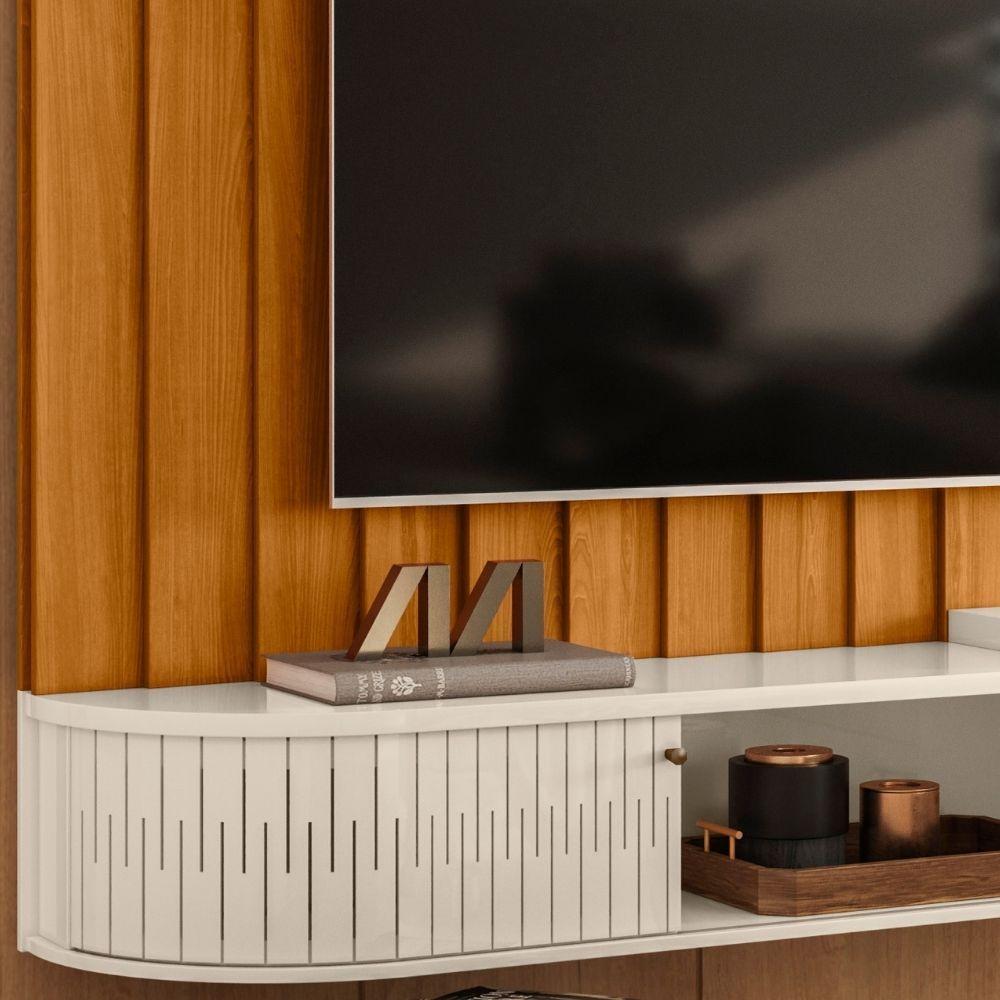 Miniatura Painel Suspenso Tv 75 Polegadas ímola Cinamomo Off White Madetec
