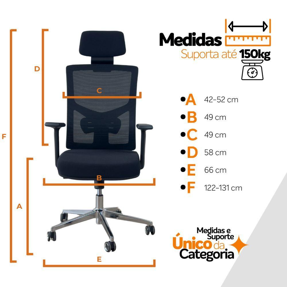 Kit 3 Cadeiras Presidente Oficial Comfort Viena Com Apoio