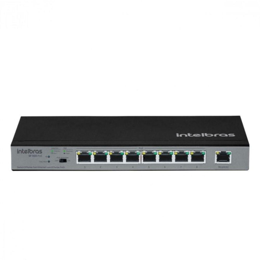 Miniatura Switch 9 Portas Fast Ethernet C/ 8 Portas Poe+ Sf 900 Hi-Poe 4760040