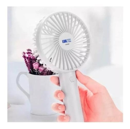 Miniatura Mini Ventilador Maquiagem Mao Base Mesa Cabo Usb - Branco