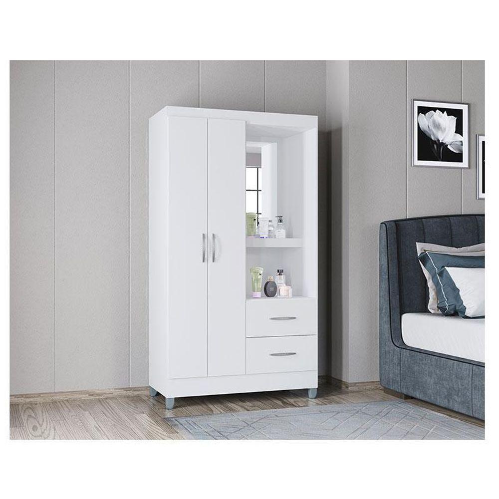 Miniatura Guarda Roupa Solteiro Cordoba 2 Portas Branco Brilho - Poquema
