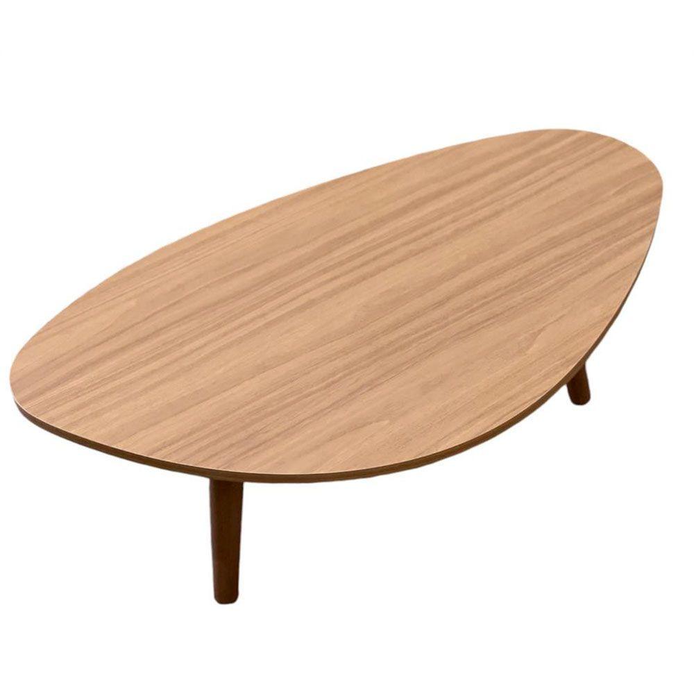 Miniatura Mesa De Centro Orgânico Pés Palito Em Madeira 90x52cm Cor Branco