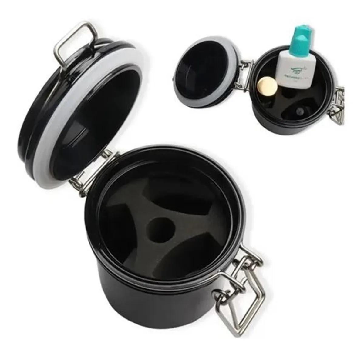 Miniatura Pote Porta Cola Alongamento Cílios Fio A Fio Armazenamento Preto - N/A - 115 g - 1