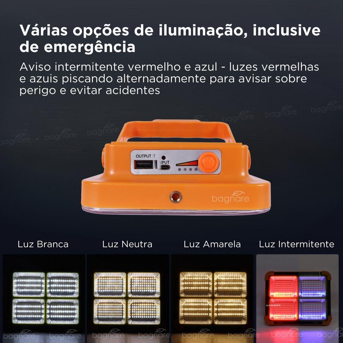 Miniatura Lanterna Solar Led Prova Dágua Camping Recarregável Tática