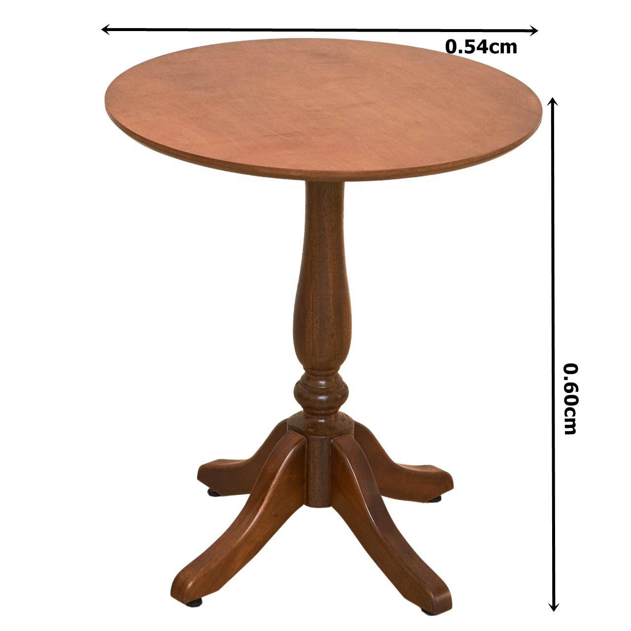 Miniatura Mesa Lateral Pe Torneado Marrom 60X54Cm