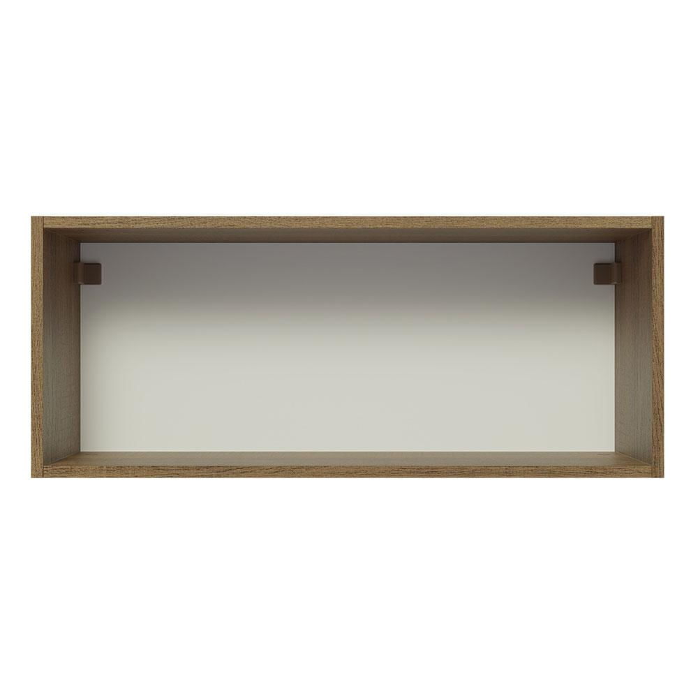 Armário Aéreo Madesa Lux 80 cm 1 Porta Suspensa - Rustic/Preto Rustic/Preto