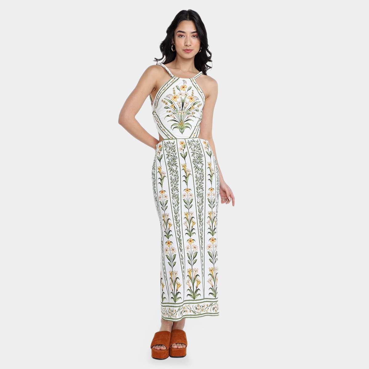 Miniatura Vestido Midi Farm Antonia Feminino Verde - G
