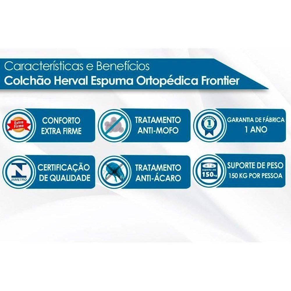 Miniatura Cama Box Baú Queen: Colchão Espuma Herval D28 - Ag65 Frontier + Base Crc Suede Brown(158x198)