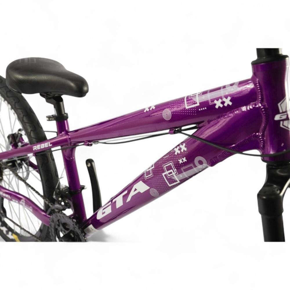 Bicicleta Aro 26 Gta Rebel Freeride 21v Shimano Freio A Disco Do Grau - Roxo Roxo/branco
