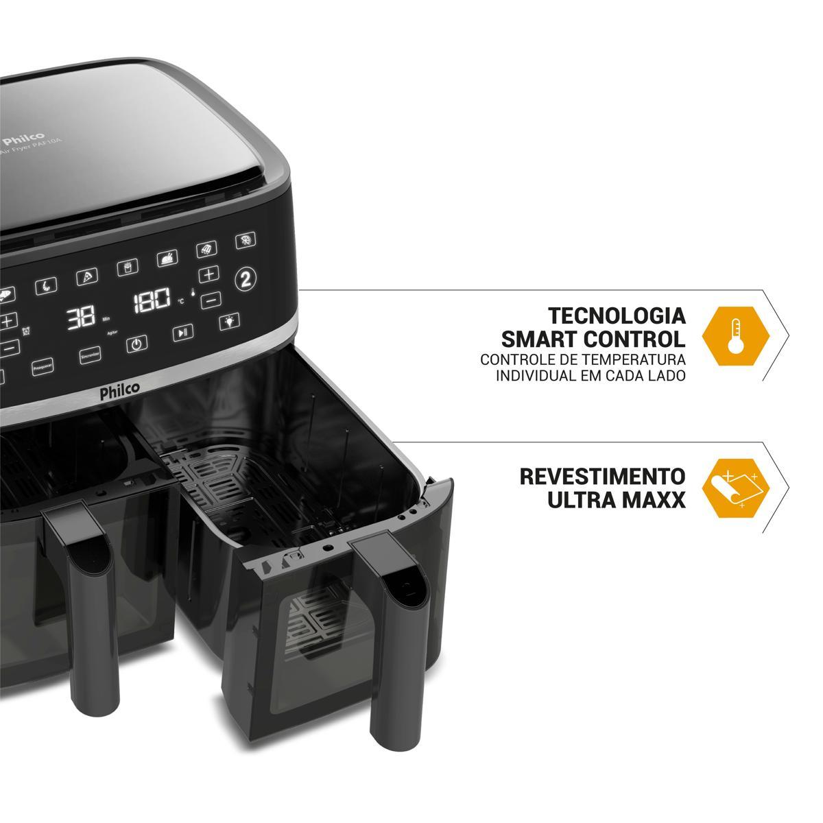 Miniatura Air Fryer Philco 10L Cesto Duplo 2000W PAF10A 127V