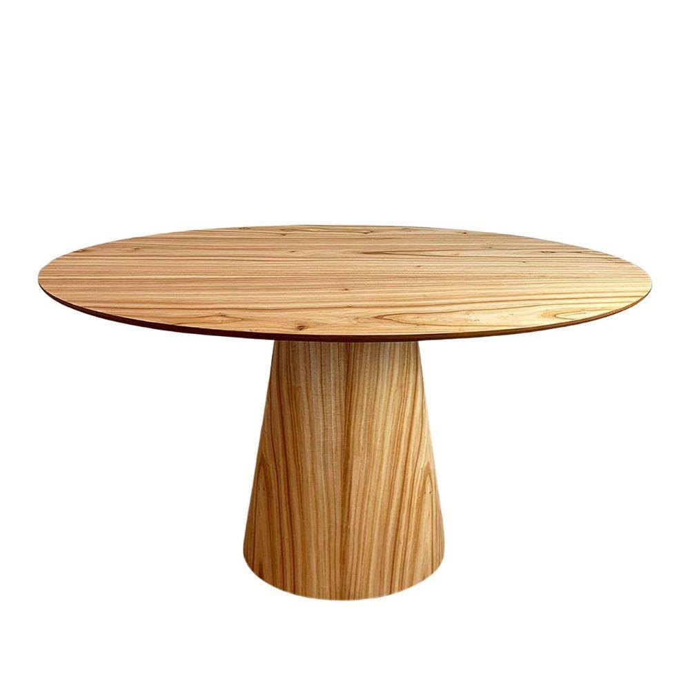 Miniatura Mesa De Jantar Cone Oval 140X90 Tampo Cinamomo Base Marrom