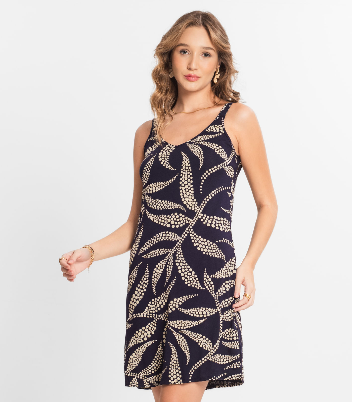 Miniatura Vestido Estampado Rovitex Azul G
