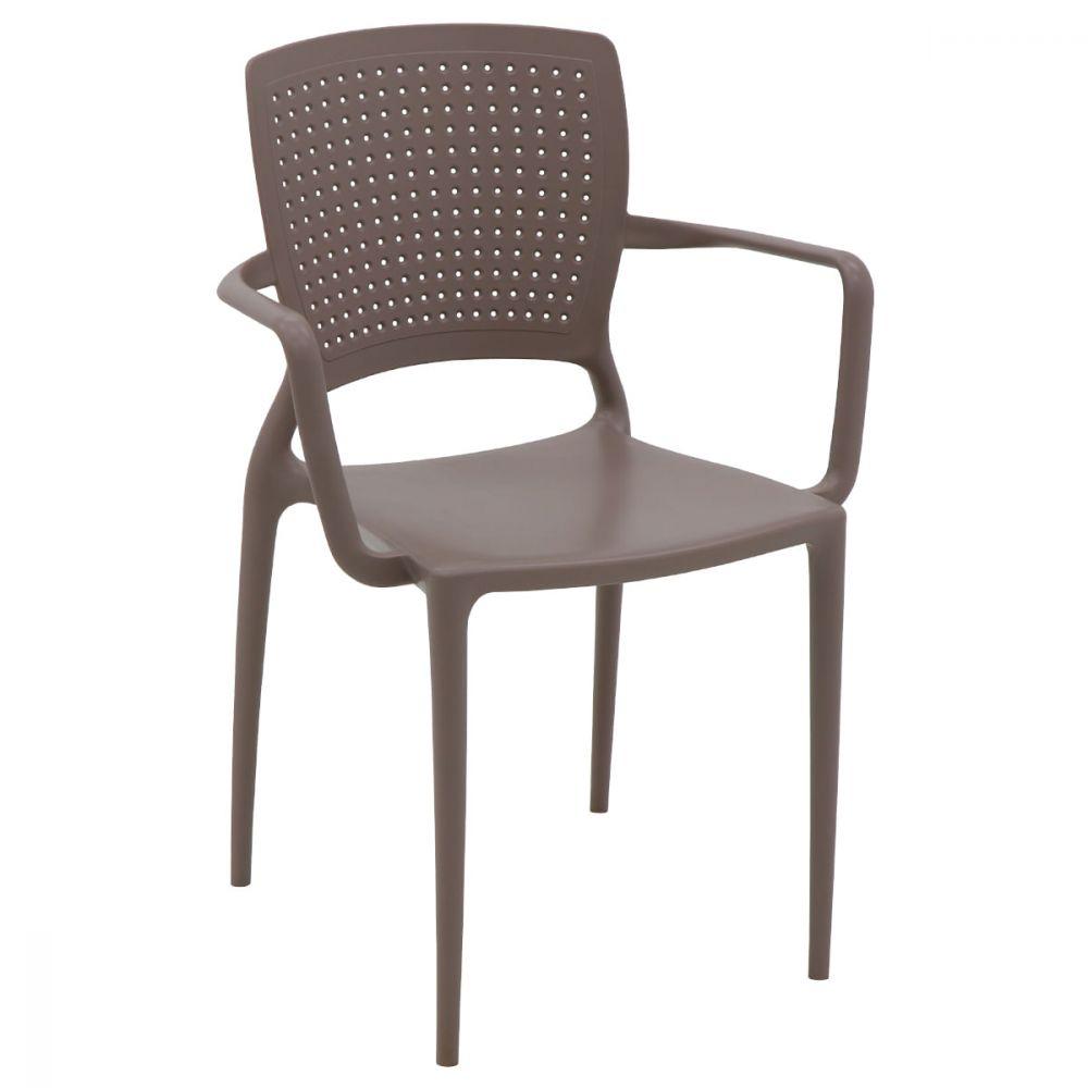 Miniatura Cadeira Tramontina Safira com Braços Camurça Fibra de Vidro