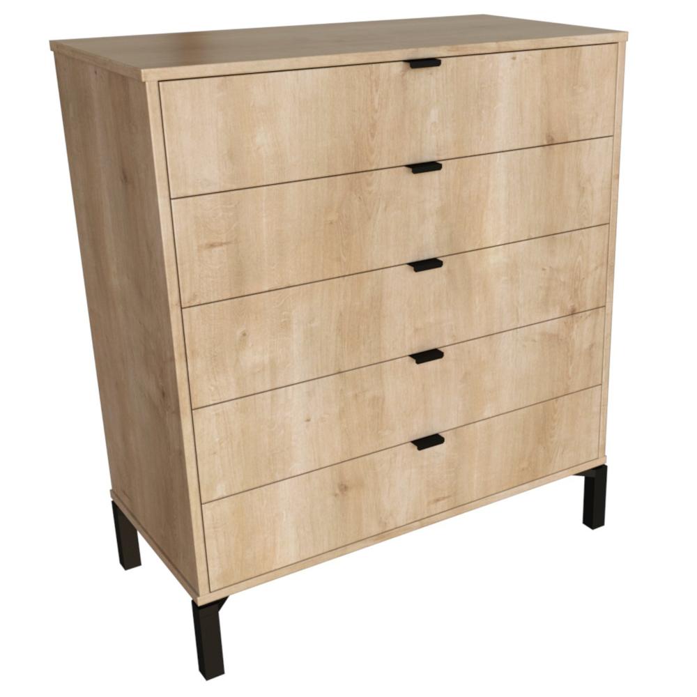 Cômoda Falkk Queens 5 Gavetas Amadeirado