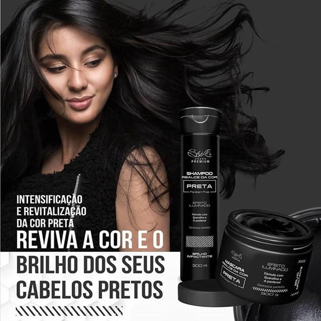 Miniatura Realce Cor Preta Kit Completo 2 Produtos Shampoo E Máscara