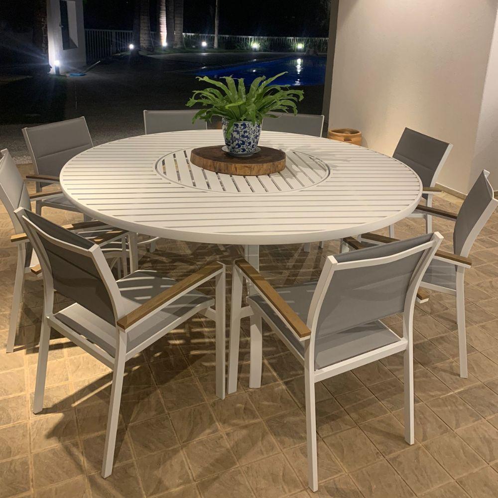 Miniatura Jogo De Mesa Tela Sling Giratória Com 8 Cadeiras