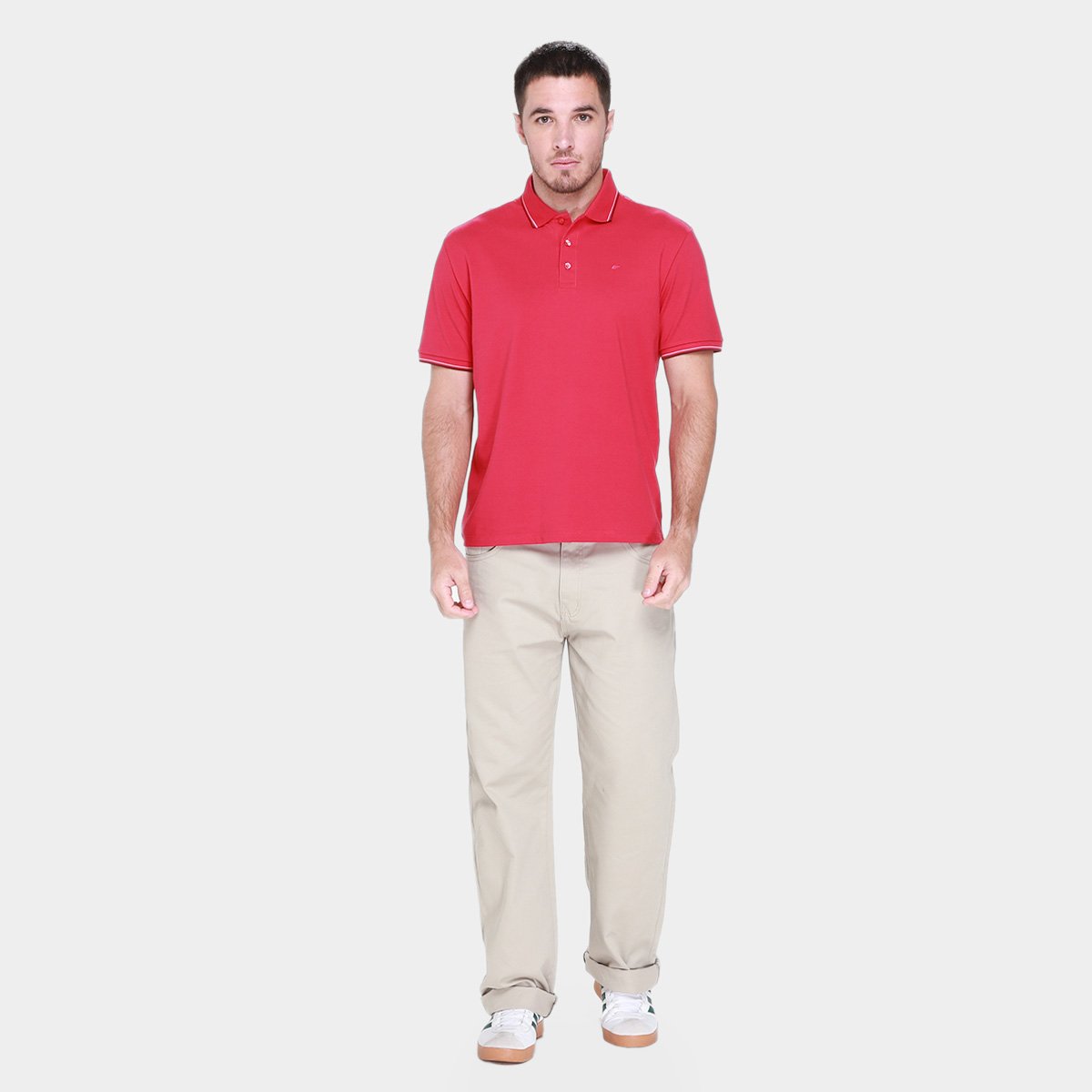 Miniatura Camisa Polo Ellus Masculina Vermelho Claro - G