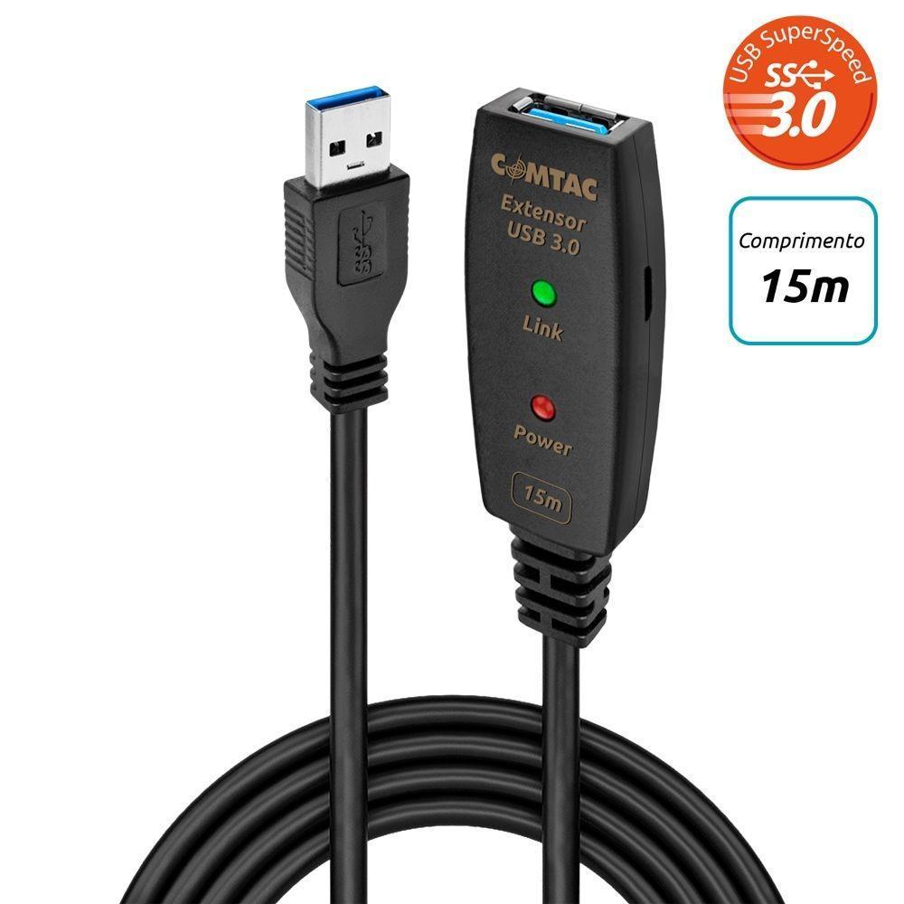 Miniatura Cabo Extensor Usb 3.0 Am Af 15 Metros Comtac 9375