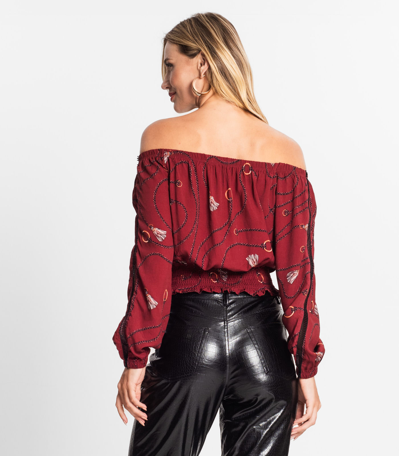 Miniatura Blusa Feminina Ciganinha Manga Longa Endless Vermelho G