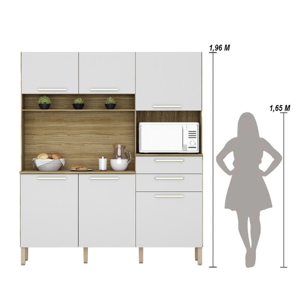 Miniatura Armario De Cozinha Compacta 6 Portas 2 Gavetas Montesa Freijó-supremo