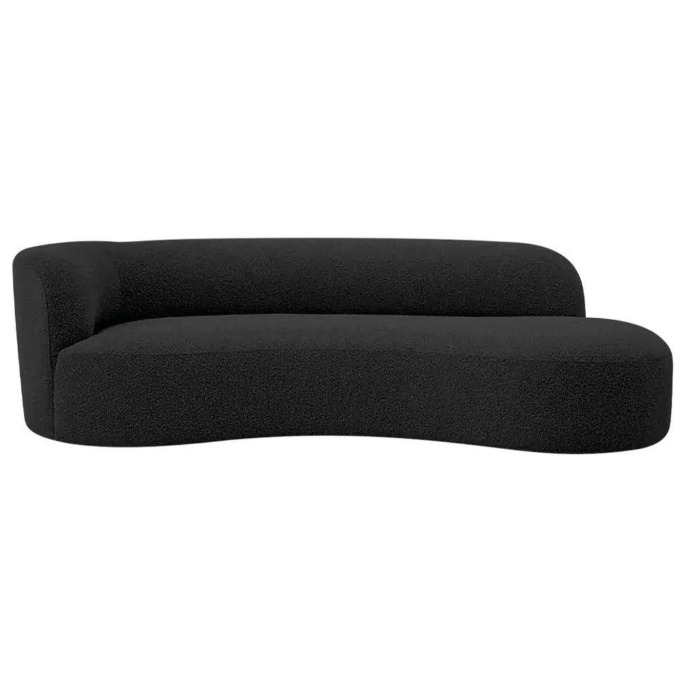 Divã Recamier Orgânico Tokyo 160cm Lado Direito Linho Preto