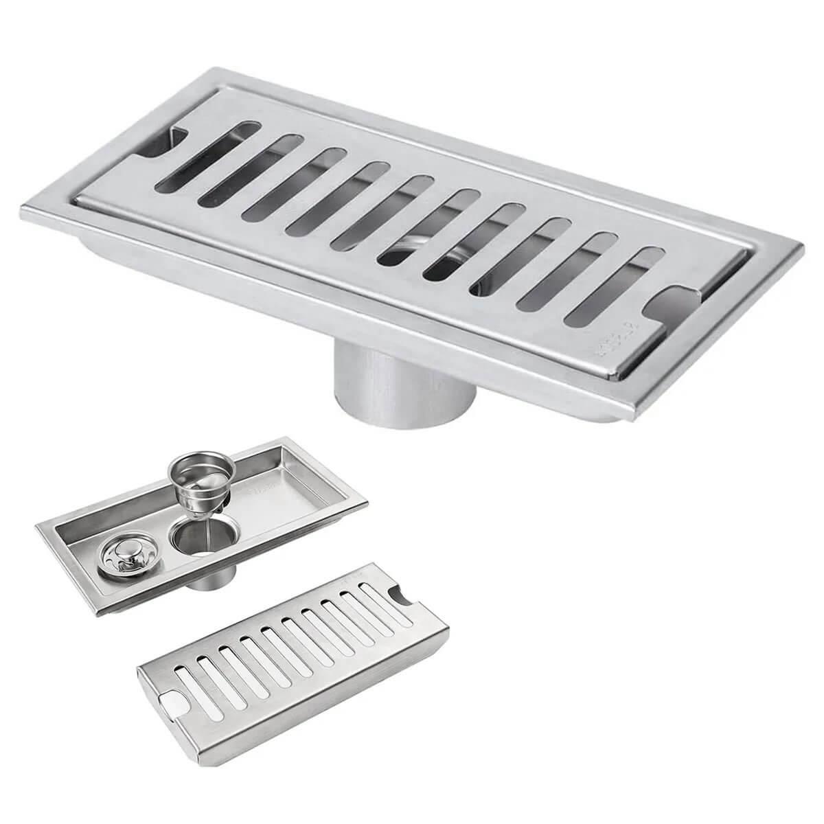 Miniatura Ralo Linear Grelha Pluvial 20Cm Alumínio Caixa Coletora