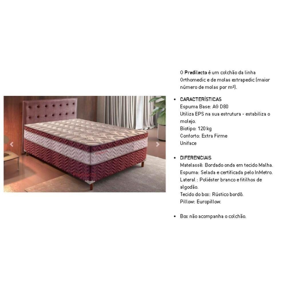 Miniatura Cama Box Baú Queen: Colchão Molas Paropas Paropas Predilecto + Base Crc Courano White(158X198)