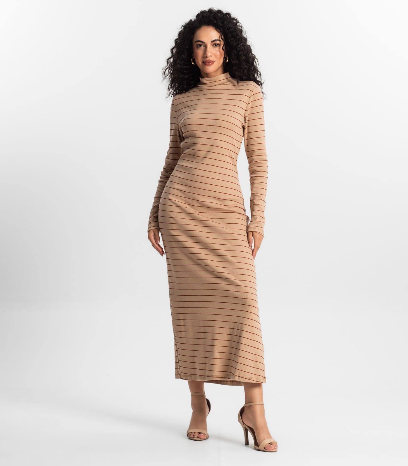 Miniatura Vestido Midi Feminino Rovitex Marrom G