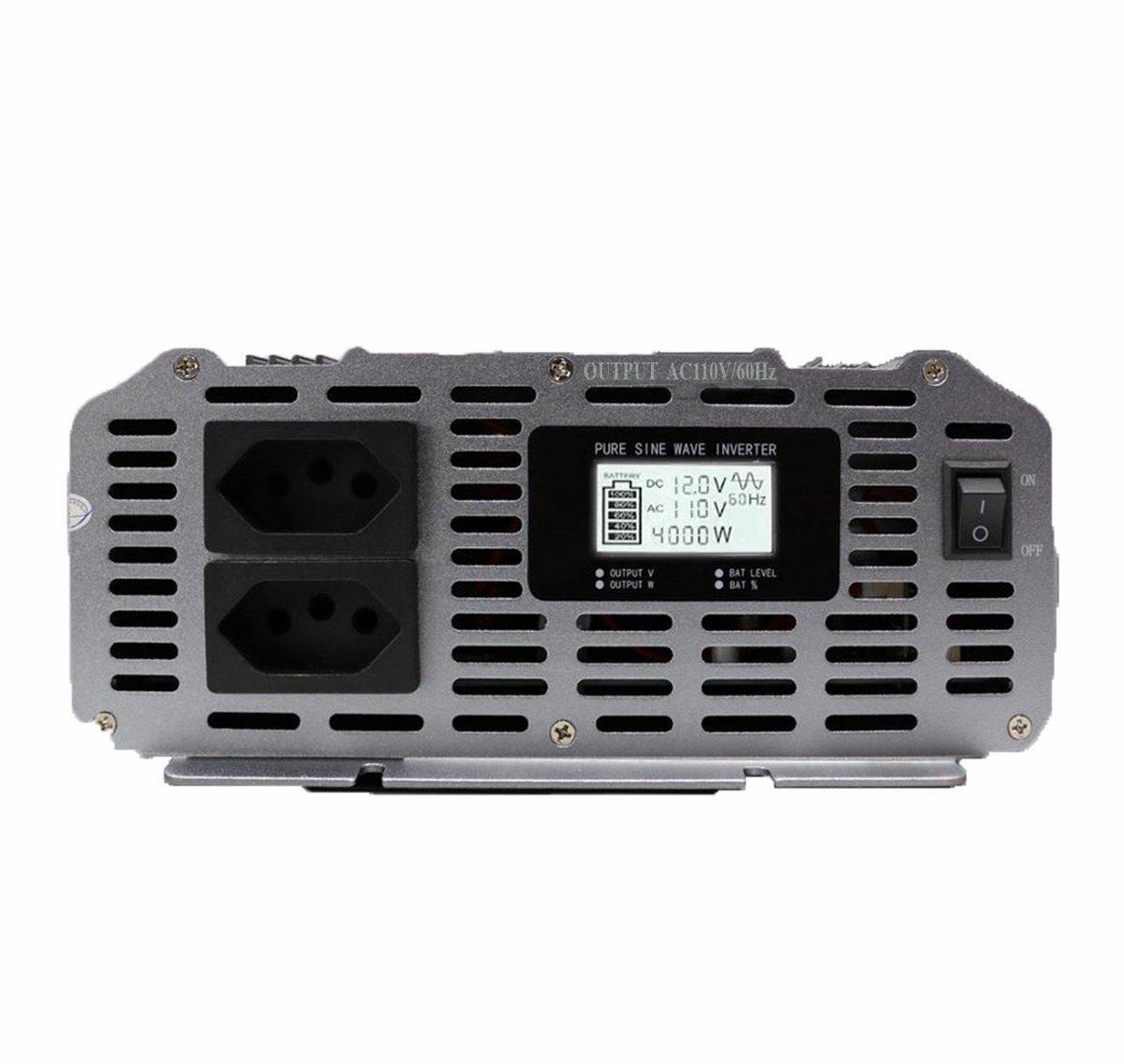 Miniatura Inversor 4000W 24V 110V Onda Senoidal Off Grid, Caminhão,