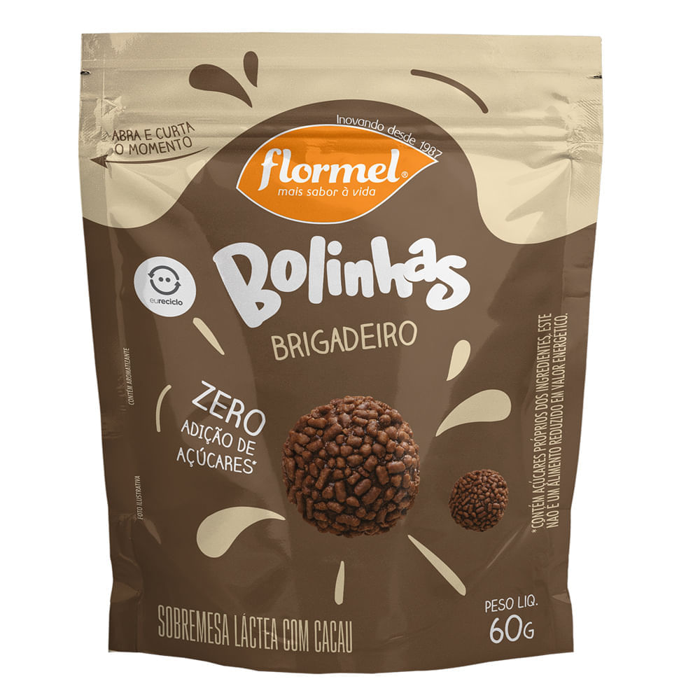 Miniatura Bolinhas de Brigadeiro Flormel Zero Adição de Açúcares 60g