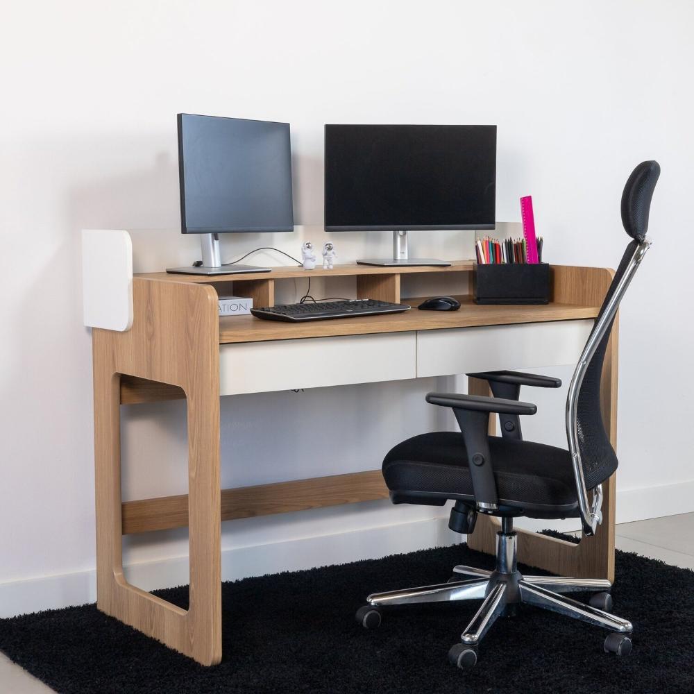 Escrivaninha 2 Gavetas 128cm Home Office Flexus Branco