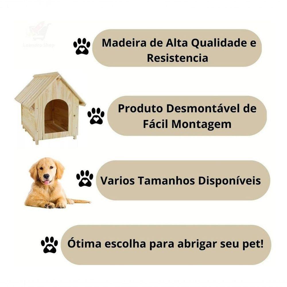 Casinha De Cachorro De Madeira Sem Pintura Simples Extra Grande N5