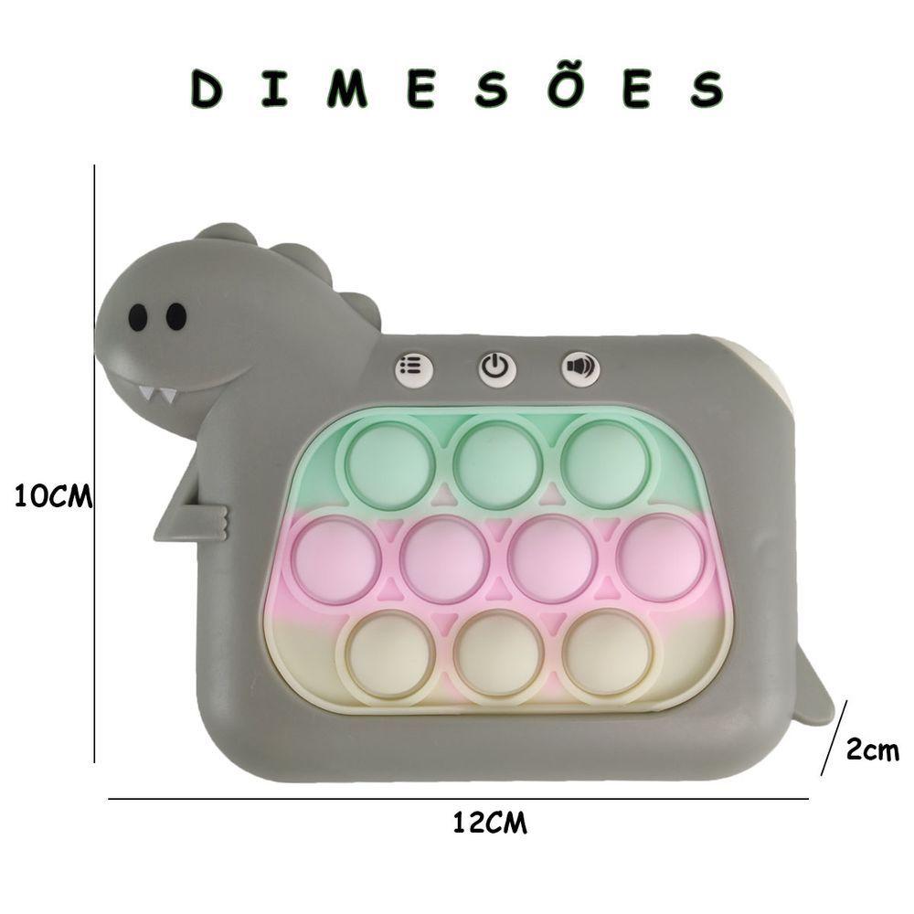 Miniatura Pop It Mini Game Interativo Som Luzes Dinossauro 4 Modos Relaxante Anti Estresse Sensorial Fidget