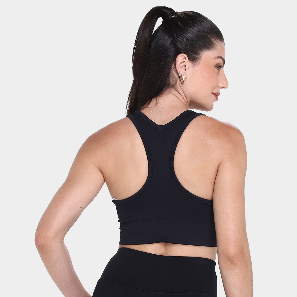 Miniatura Top Under Armour Vanish Seamless Mid B Feminino Preto+Branco - G